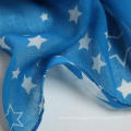 Novo estilo Grande tamanho Brand New Voile Star Scarf Color Blue Fashion Shawls, Lady Scarf, Polyester Scarf